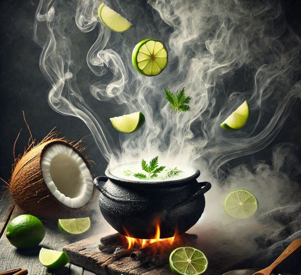 un chaudron coco citron vert elixir de séduction tisane minceur LES SORCIERS